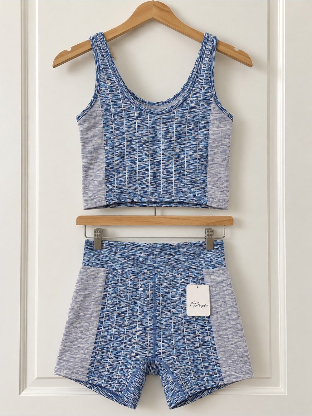 Free People FP Movement We Did That Matching Set Indigo Space Dye M/L NWT